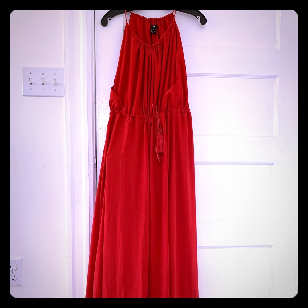 COPY - H&M Red Satin Gown, Draped, Limited Edition - Picture 5 of 6